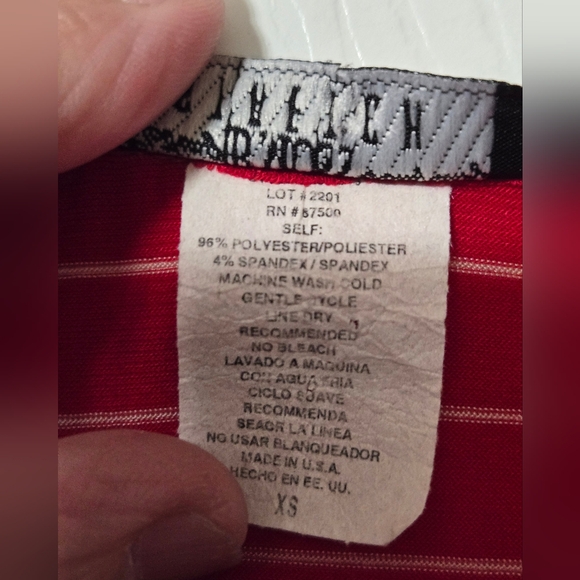 Red Belted Dress With White Stripes, Size XS, B Moss Clothing Company, EUC - Picture 14 of 16